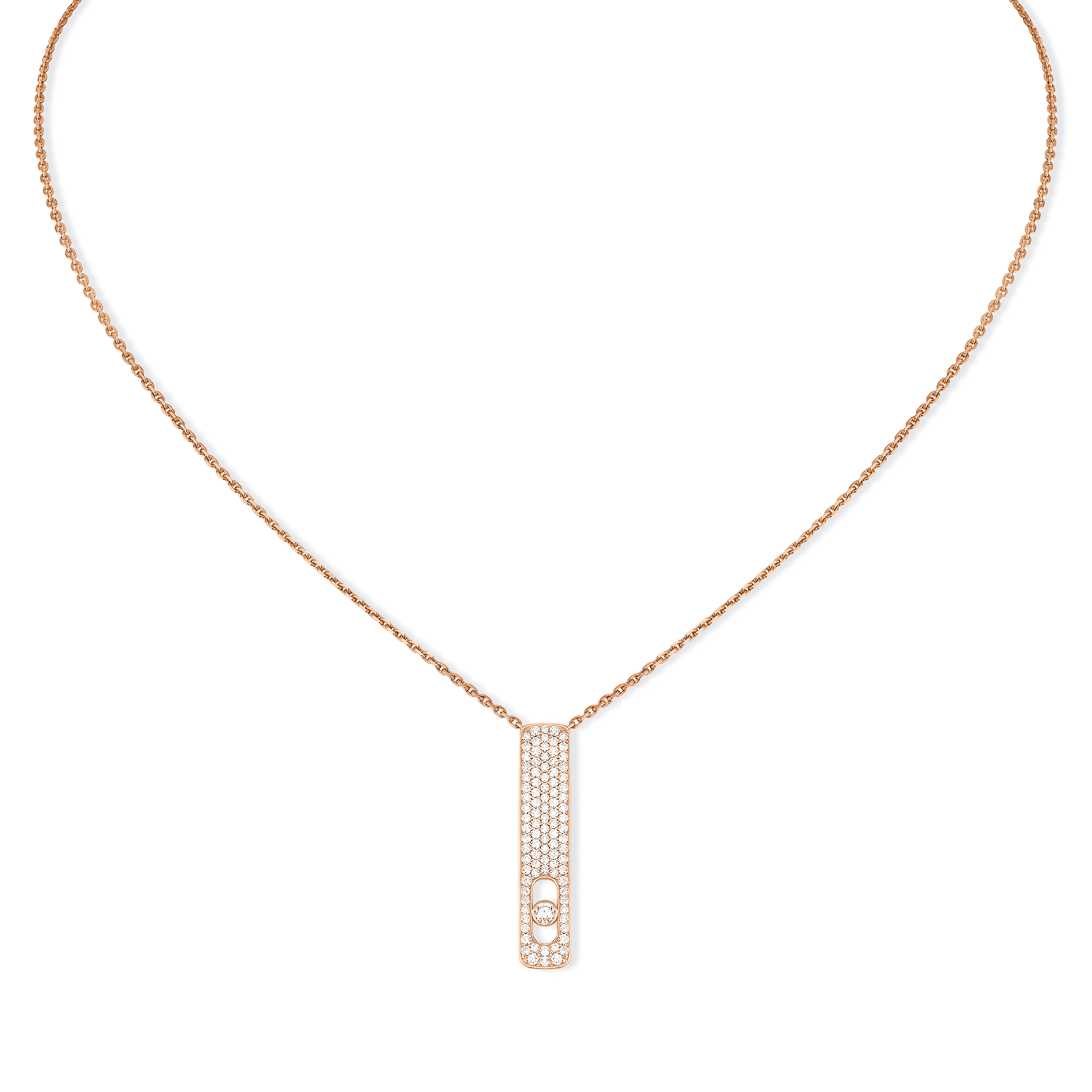 My First Diamond Pave 18ct pink gold necklace