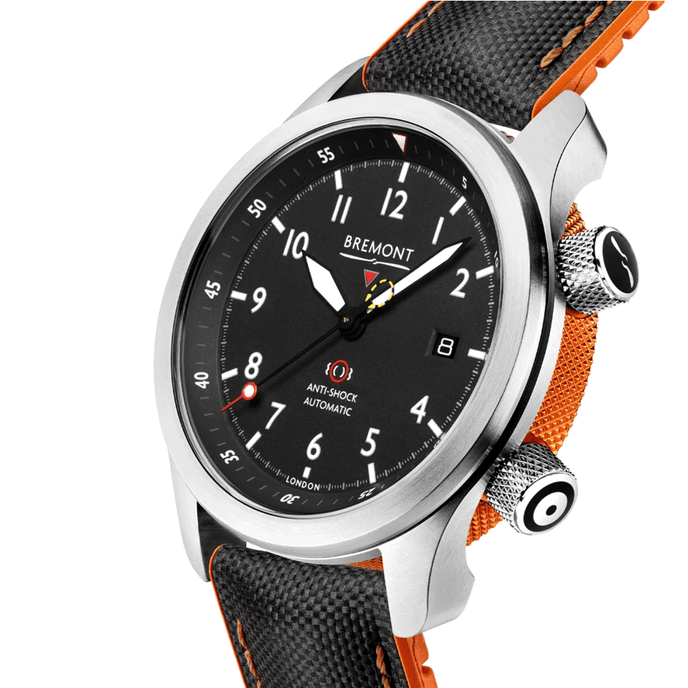 Martin Baker MBII-BK/Orange Steel 43mm Strap Watch