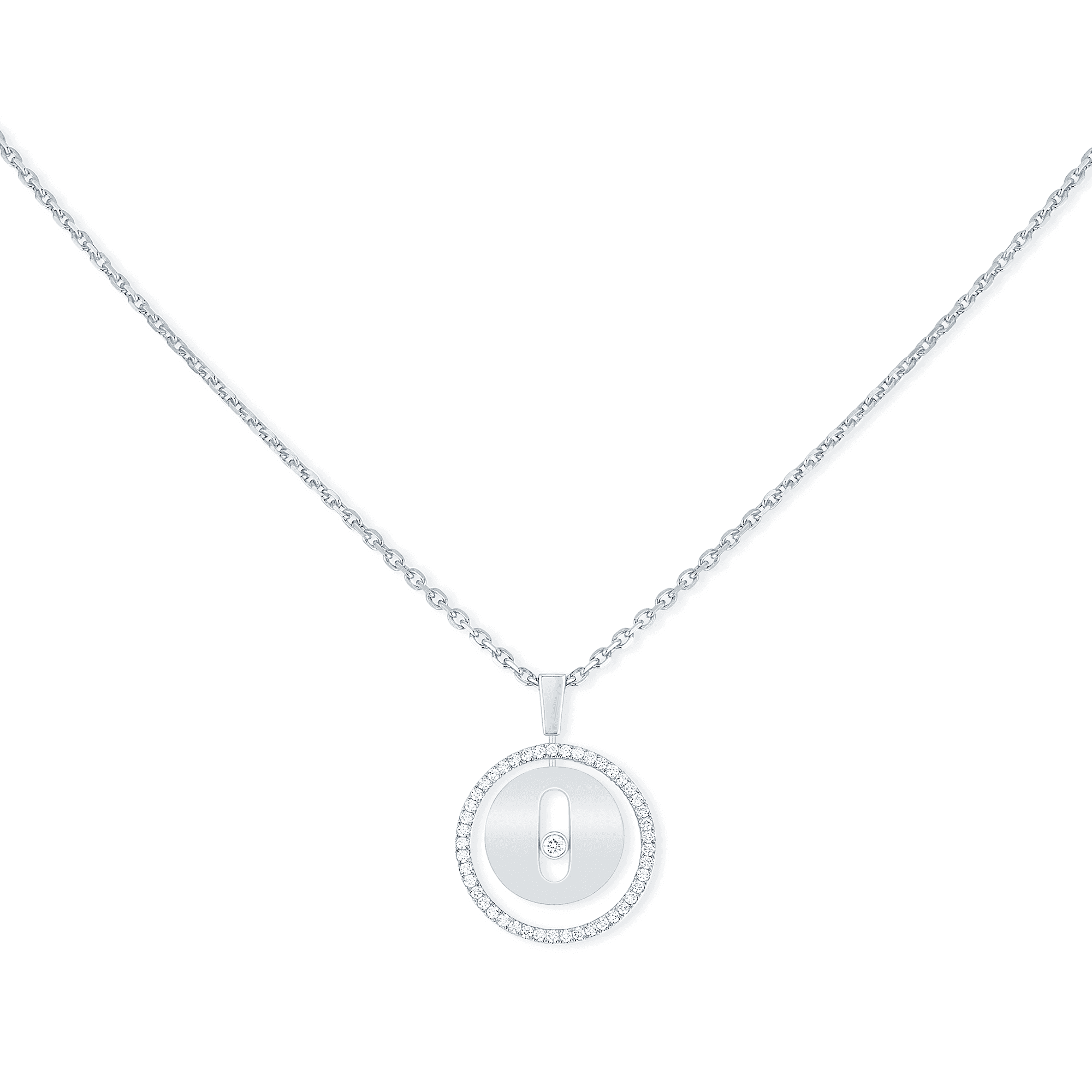 18ct White Gold Lucky Move Diamond Necklace
