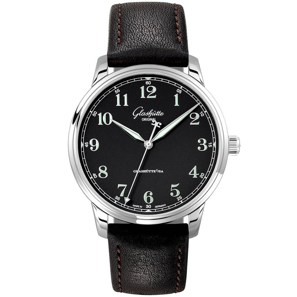 Senator Excellence 40mm Black Arabic Dial Men's Automatic Strap Watch