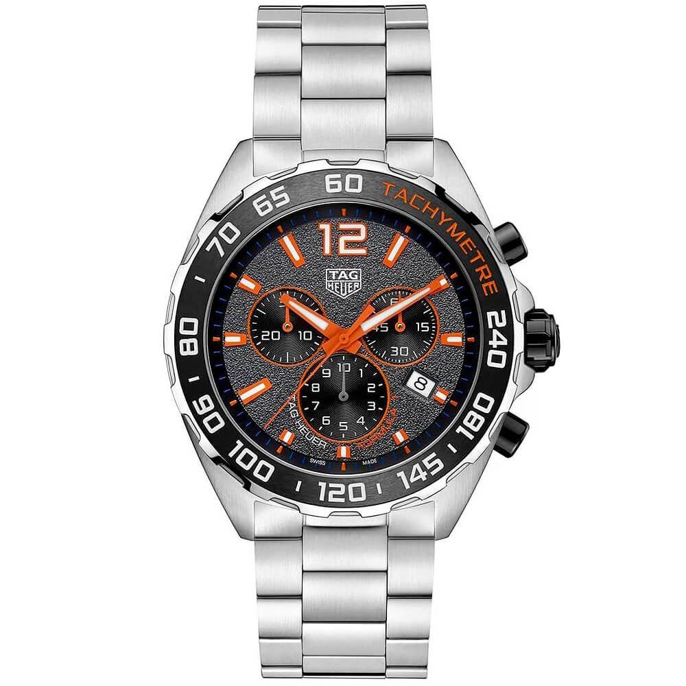 Formula 1 43mm Black/Orange Dial Men's Chronograph Bracelet Watch
