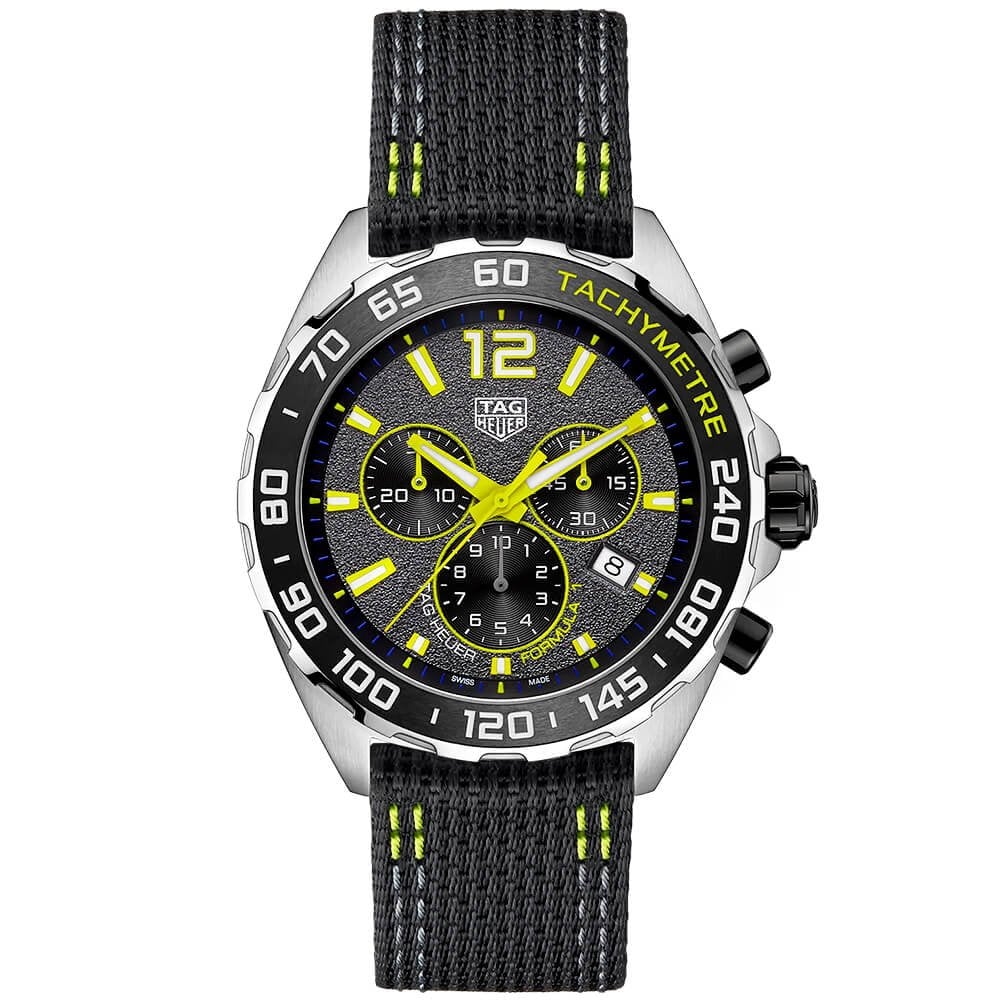 Formula 1 43mm Grey/Yellow Dial Men's Chronograph Strap Watch