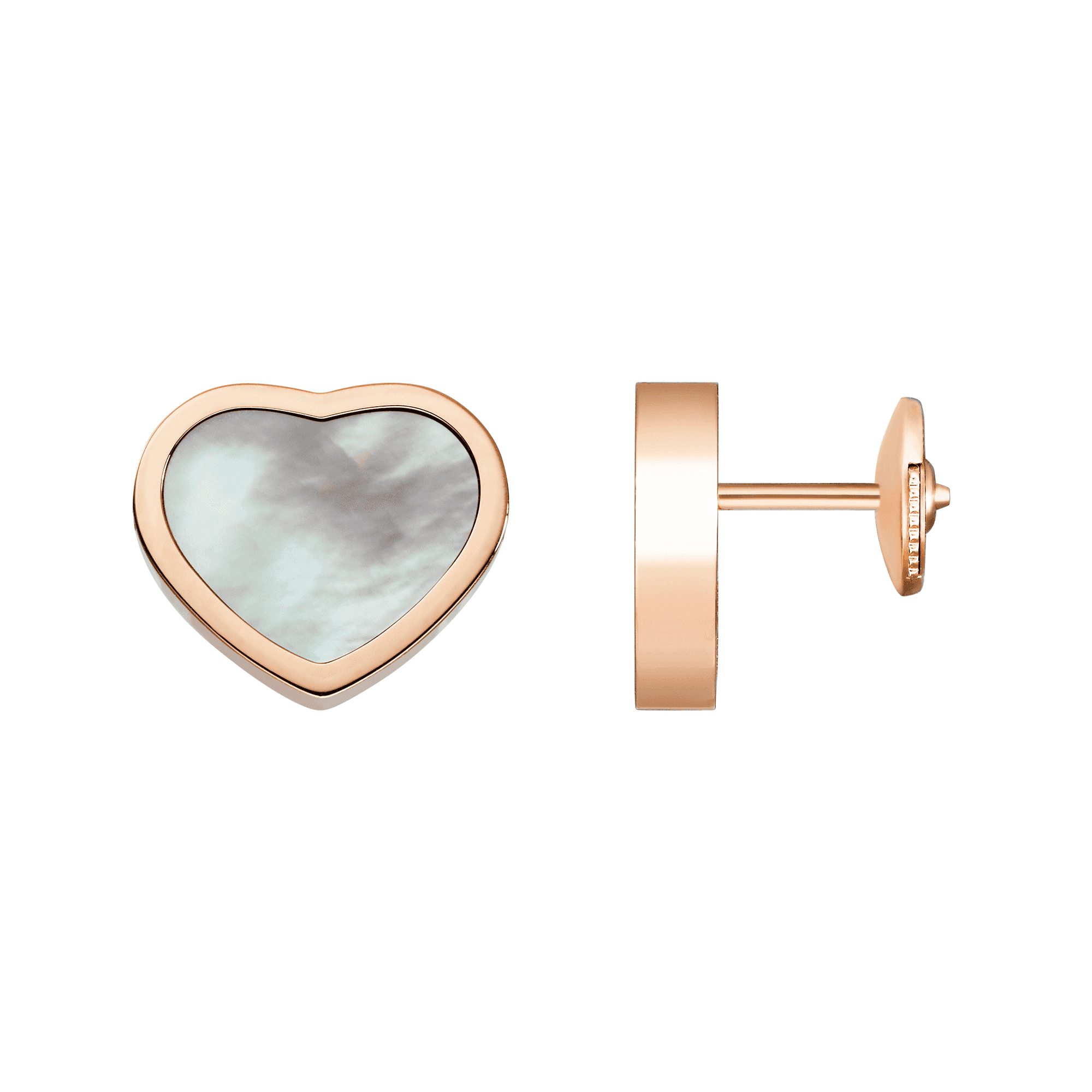 18ct Rose Gold Happy Hearts Mother of Pearl Earrings