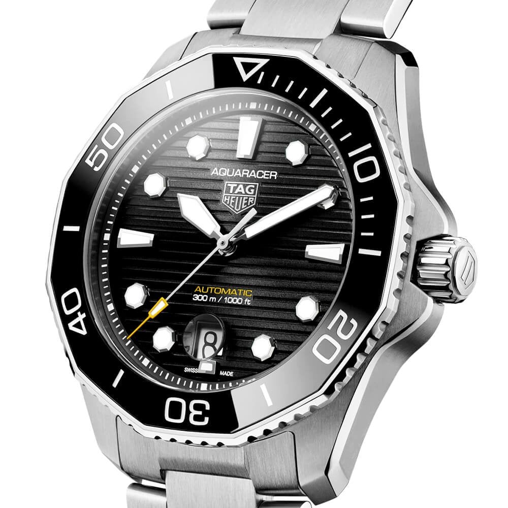 Aquaracer 43mm Black Dial & Ceramic Bezel Men's Automatic Bracelet Watch