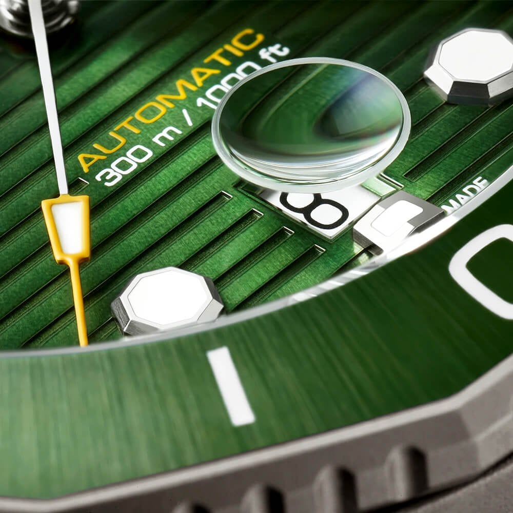 Aquaracer 43mm Titanium Green Dial & Ceramic Bezel Men's Bracelet Watch
