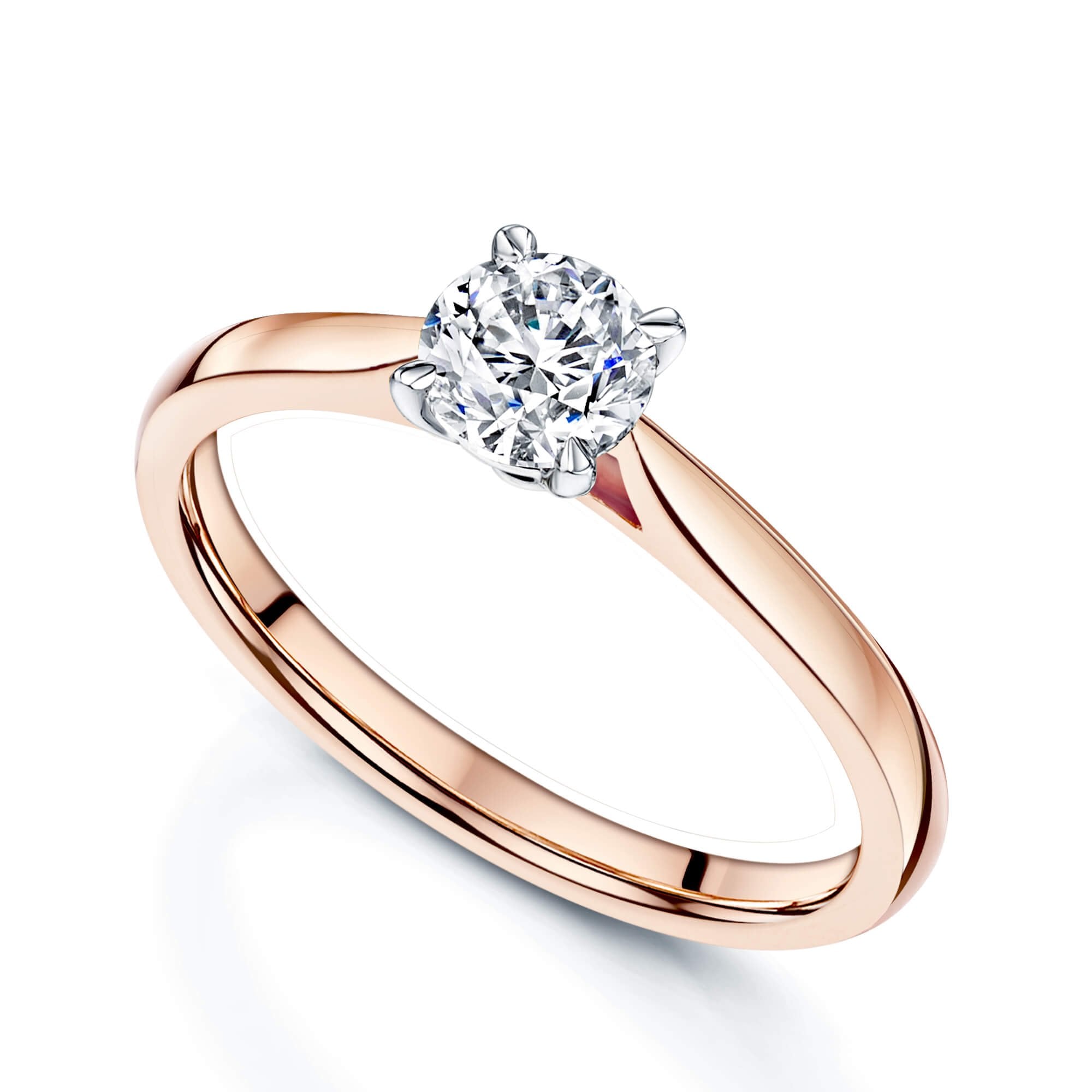 Simply Solitaire Collection 18ct Rose Gold Diamond Solitaire Engagement Ring - L
