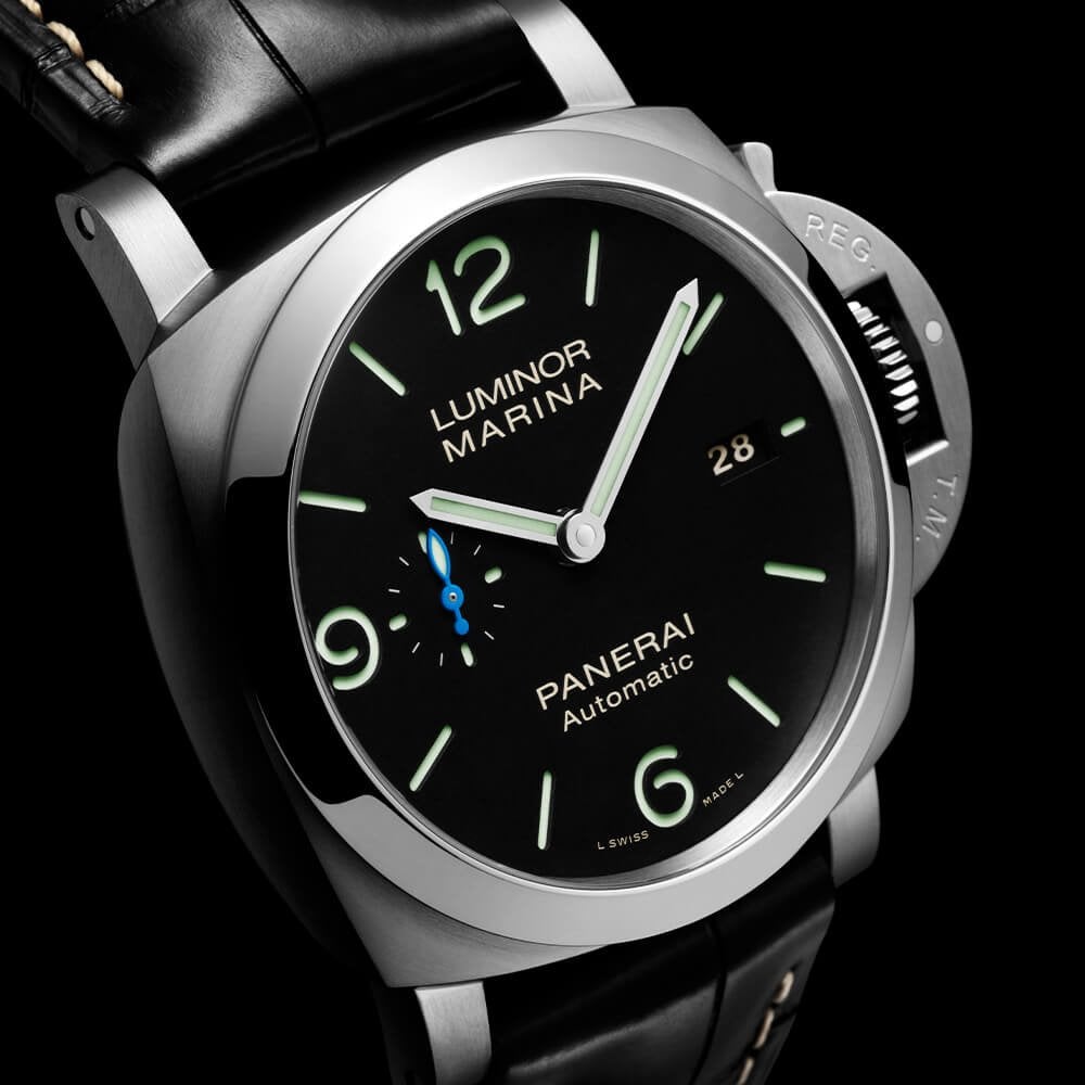 Luminor Marina Steel Black Dial 44mm Automatic Strap Watch