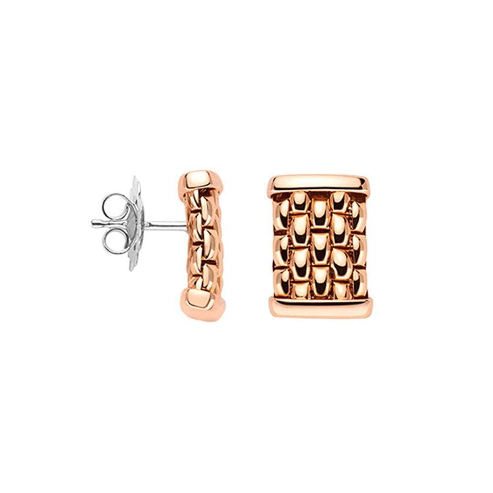 Essentials 18ct Rose Gold Bar Stud Earrings