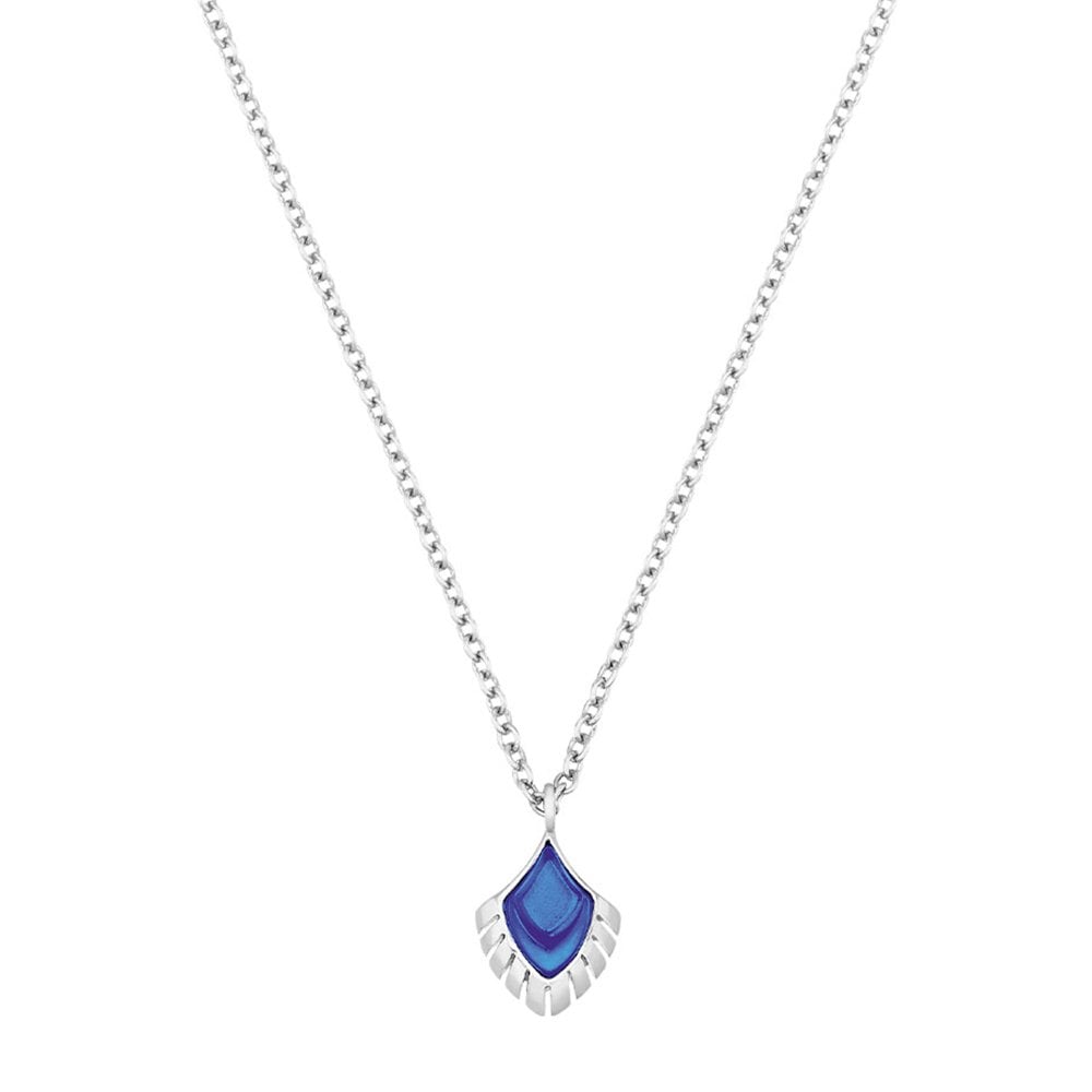 Paon Blue Crystal & Silver Pendant
