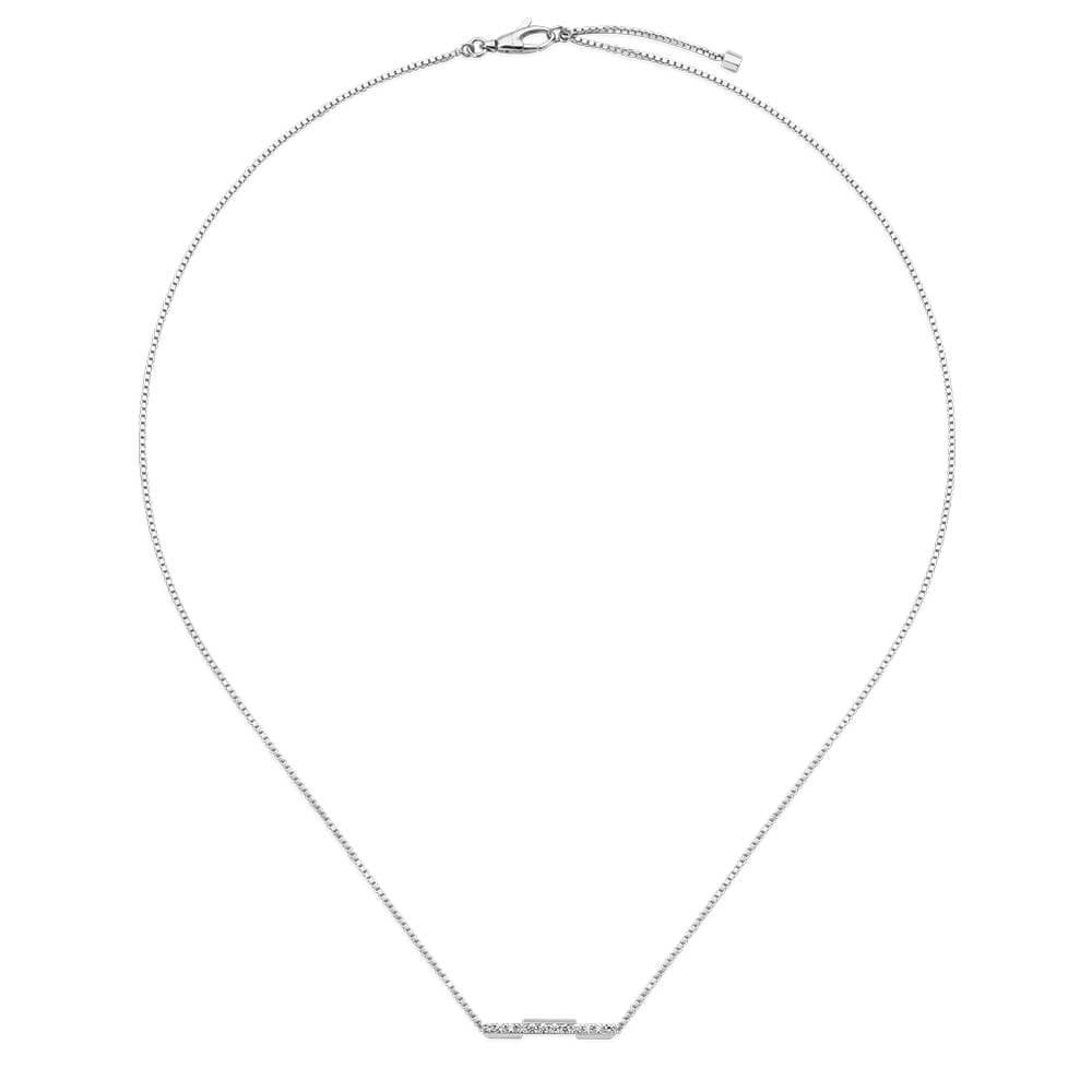 Gucci Link to Love 18ct White Gold Diamond Pave Set Necklace