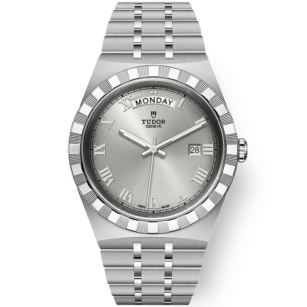 Royal Date/Day 41mm Silver Roman Dial Men's Automatic Watch