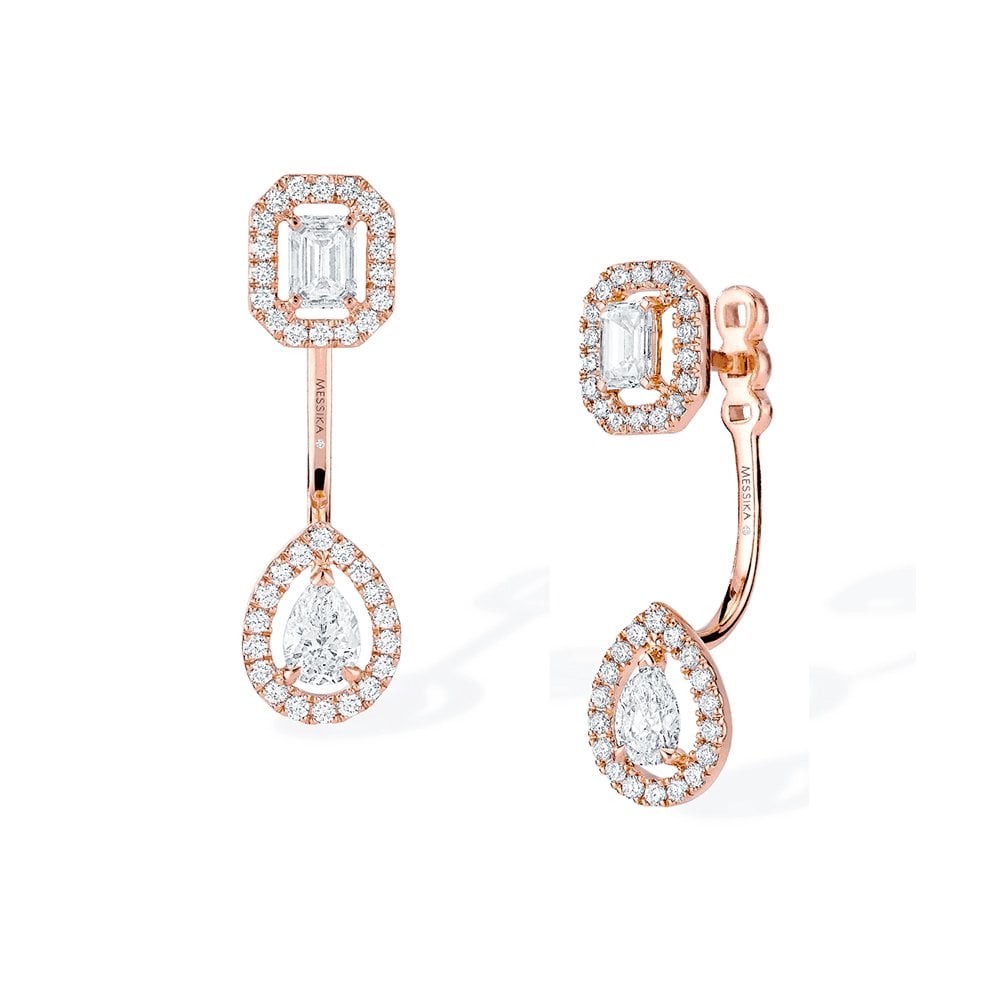 My Twin & Moi 18ct Pink Gold Diamond Earrings