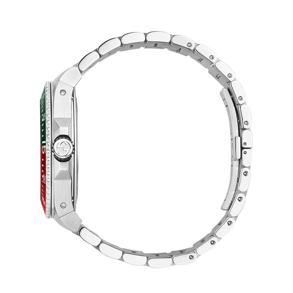 Gucci Dive 45mm Green Motif Dial Stainless Steel Bracelet Watch