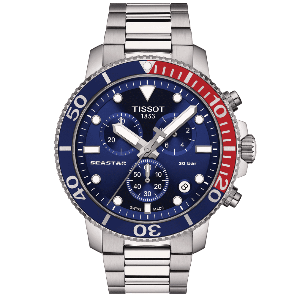Seastar 1000 Quartz Steel Chronograph Bracelet Watch