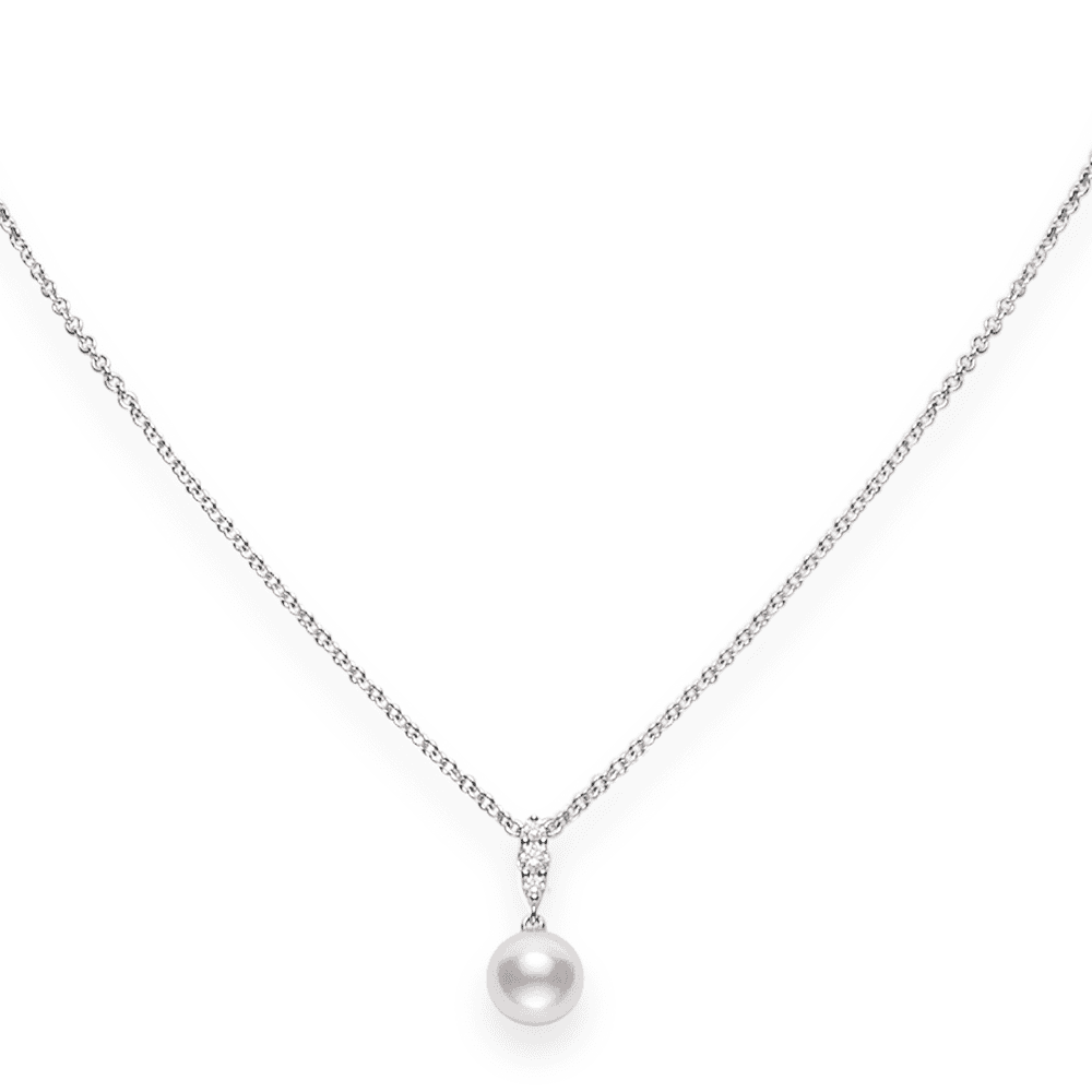 Morning Dew 18ct White Gold Pearl & Diamond Pendant
