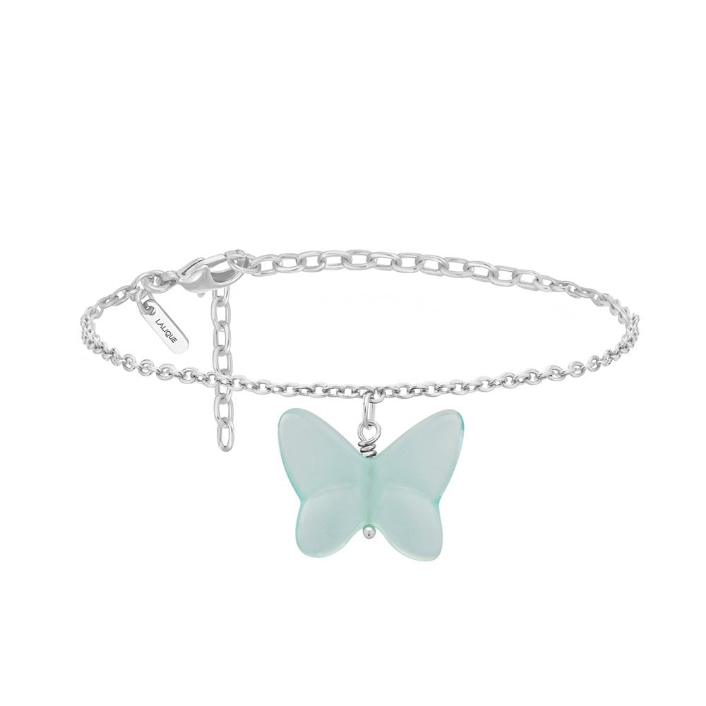 Papillon Silver & Lagoon Green Crystal Bracelet