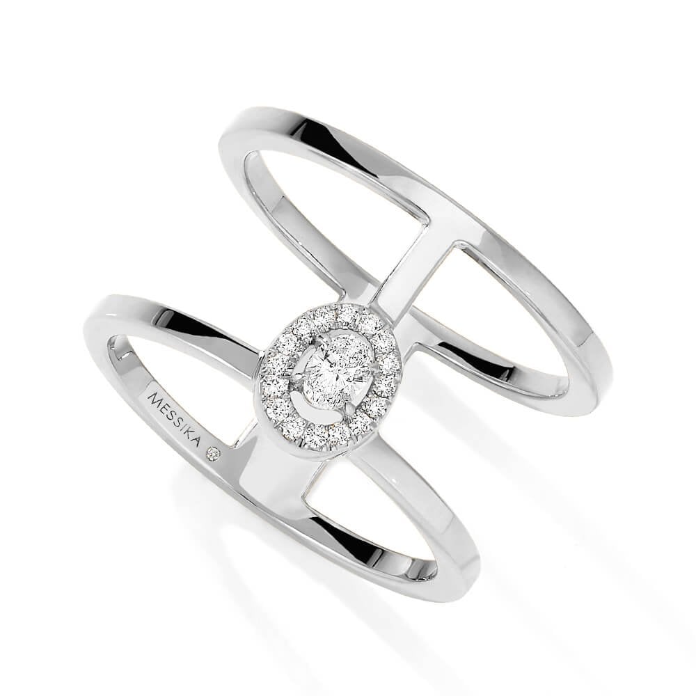 Glam'Azone 2 Rows 18ct White Gold Ring