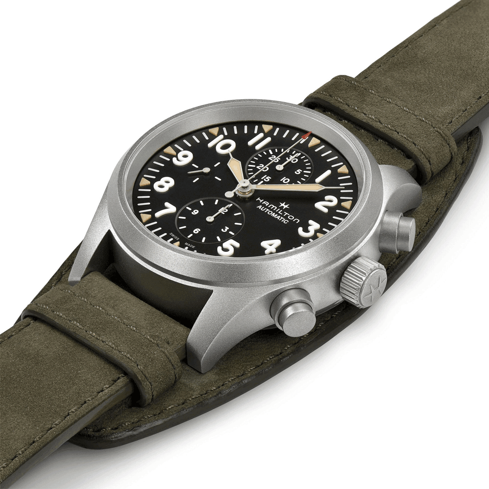 Khaki Field Stainless steel 44mm Chronograph Strap Watch