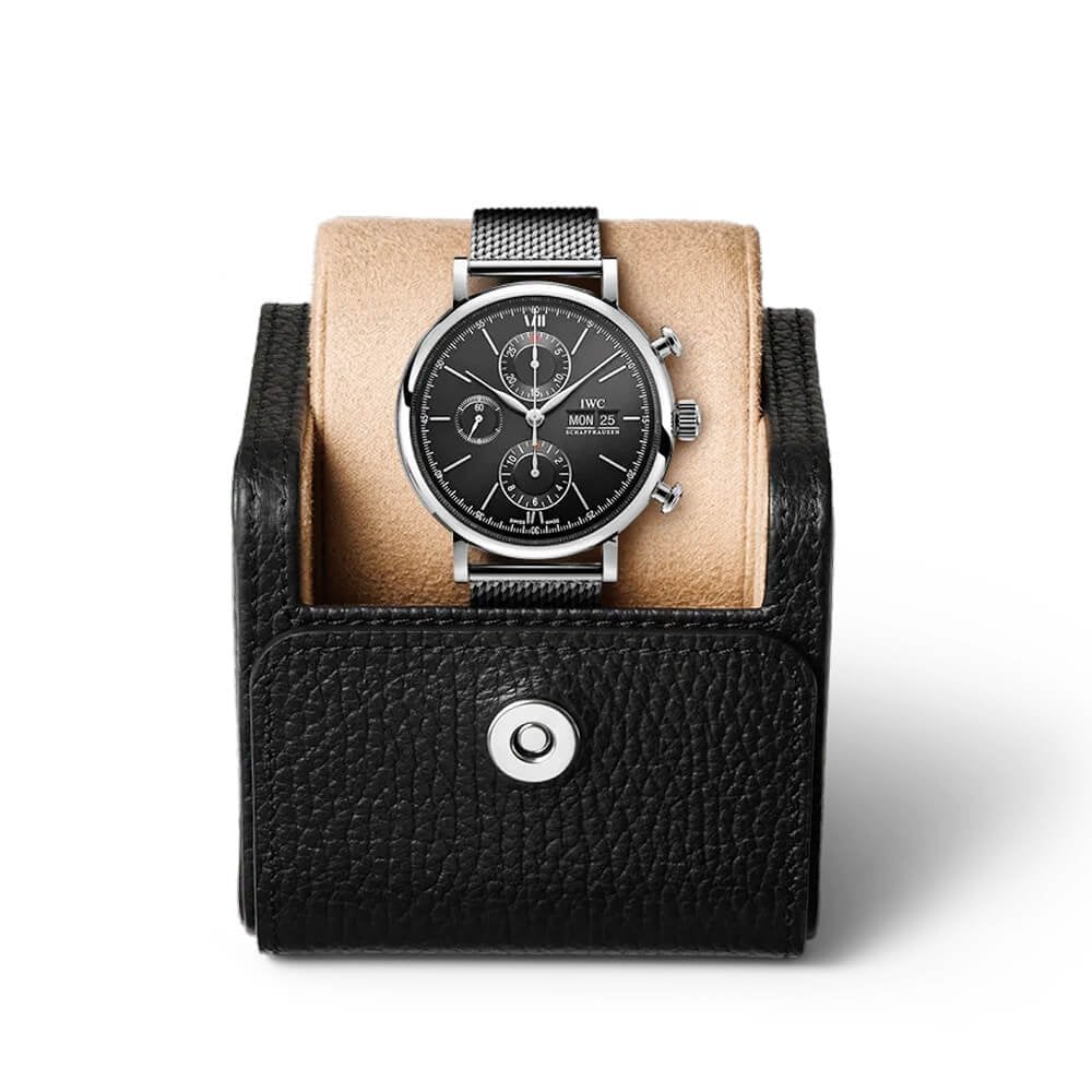 Portofino 42mm Black Dial Men's Chronograph Bracelet Watch