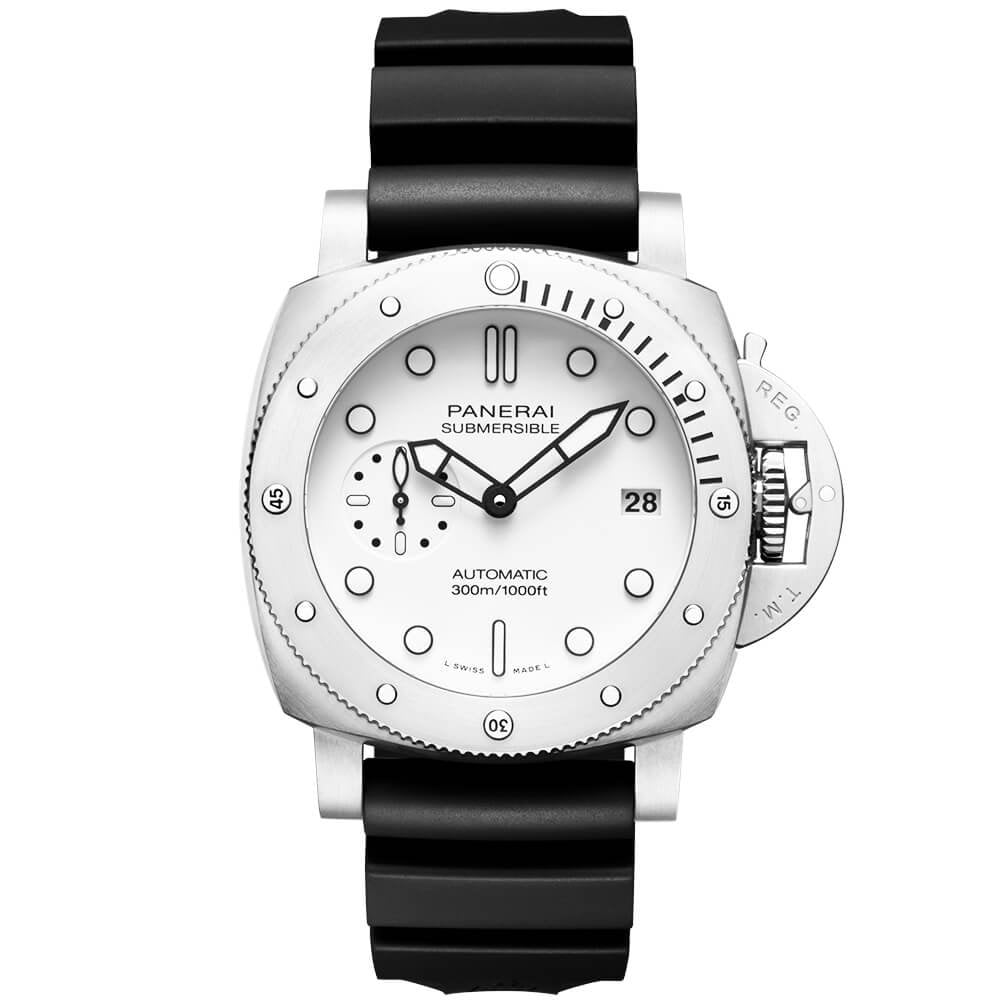 Submersible Bianco 42mm White Dial Automatic Rubber Strap Watch