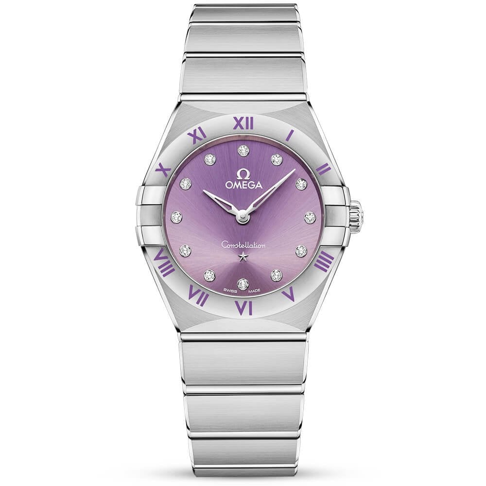 Constellation 28mm Purple Diamond Dial Ladies Bracelet Watch