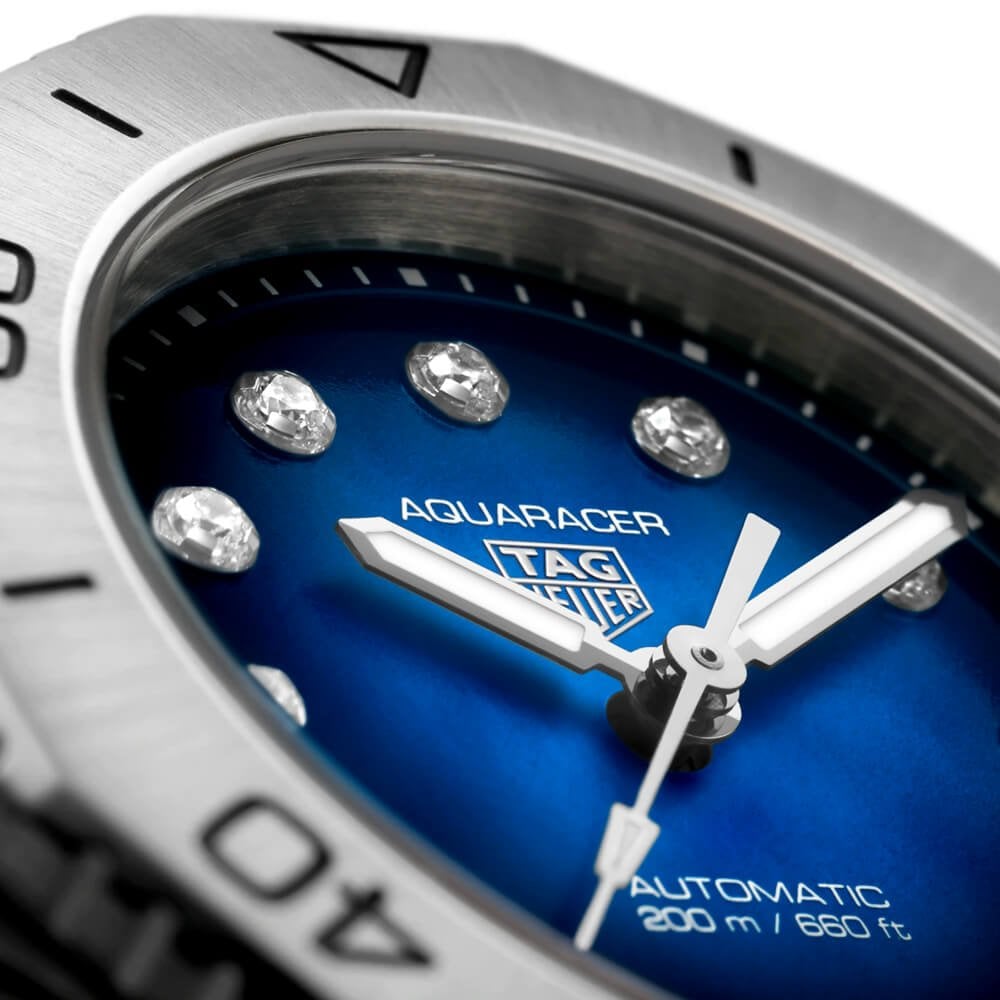 Aquaracer Professional 200 Date 30mm Blue Diamond Dial Automatic Watch