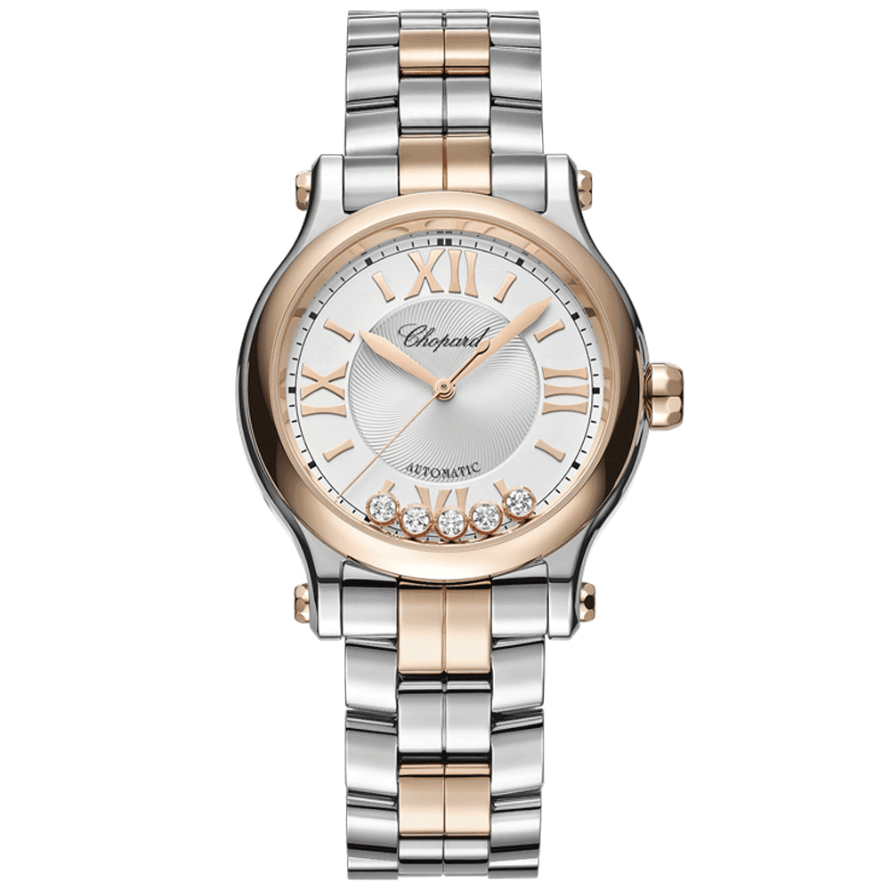 Happy Sport 33mm Automatic Steel and Rose Gold Bracelet Watch