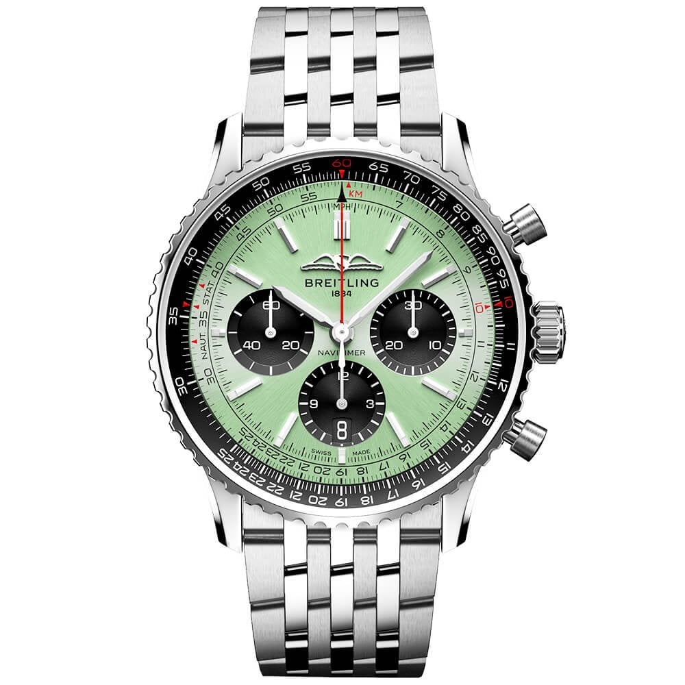 Navitimer 43mm Mint Green/Black Dial Automatic Chronograph Watch