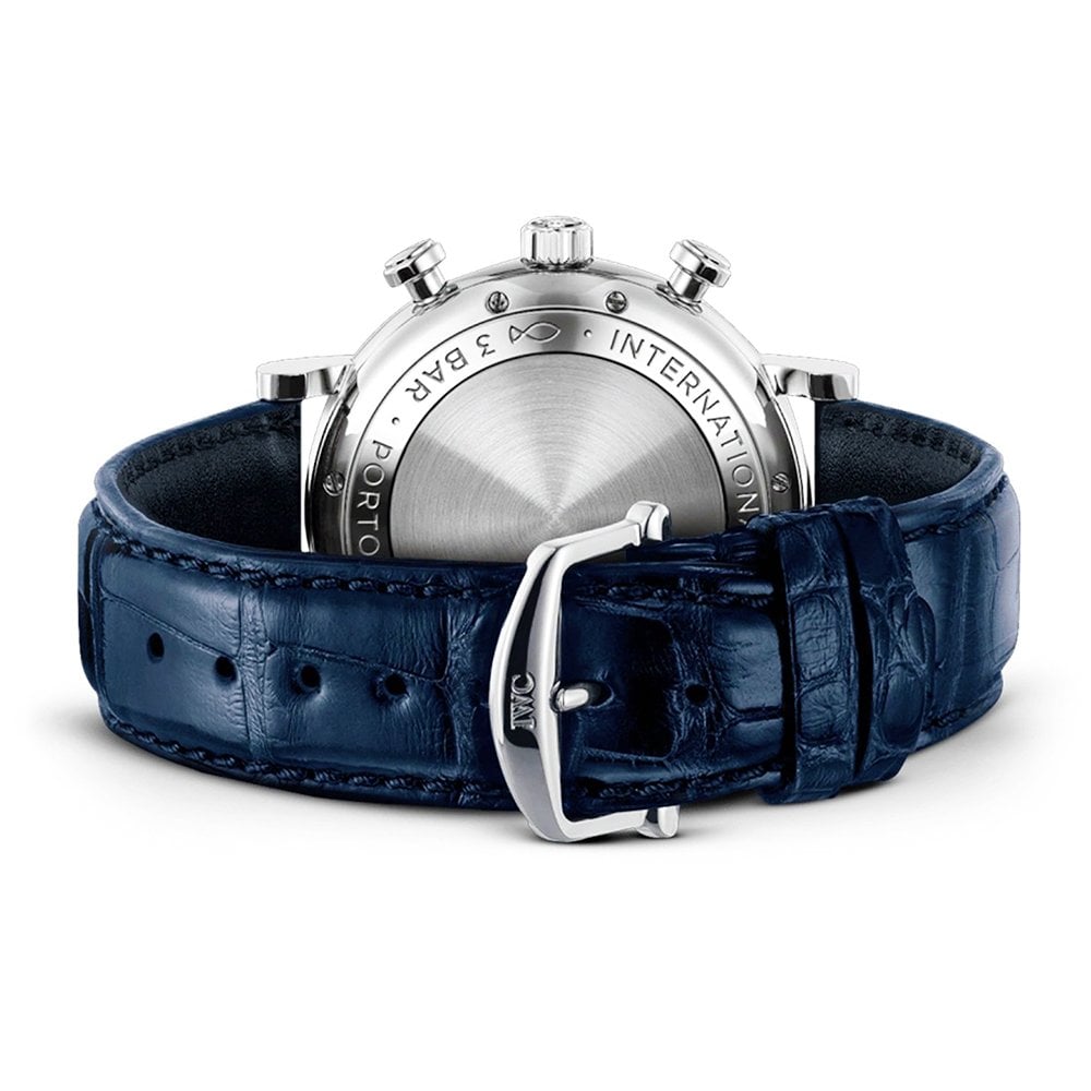 Portofino 42mm White/Blue Dial Men's Chronograph Strap Watch