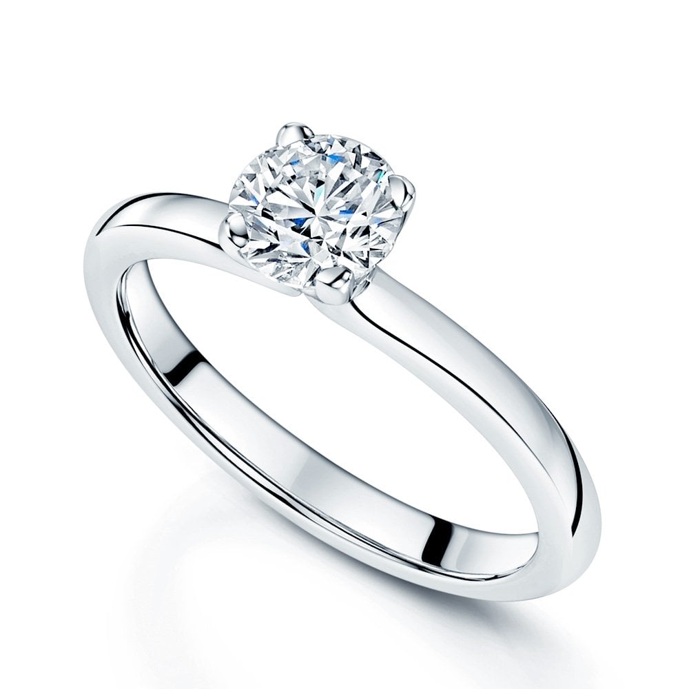 Platinum GIA Certificated Round Brilliant Cut Diamond Solitaire Ring