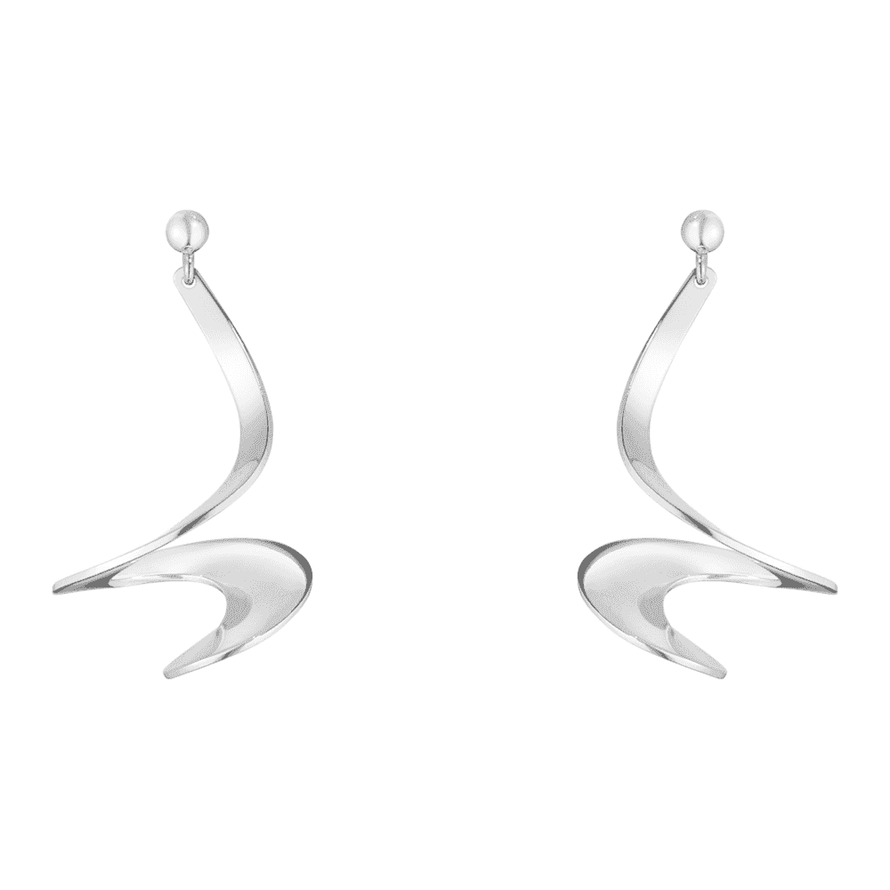 Moebius Silver Drop Earrings