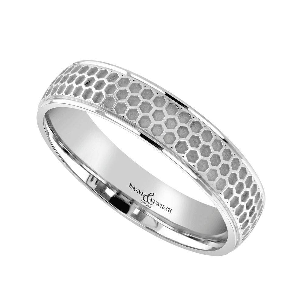 Geo Platinum 4mm Wedding Ring