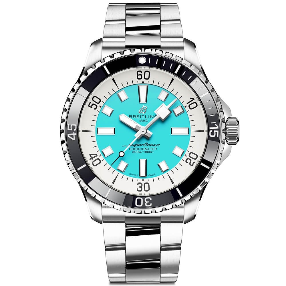Superocean 44mm Turquoise Dial Men's Automatic Bracelet Watch