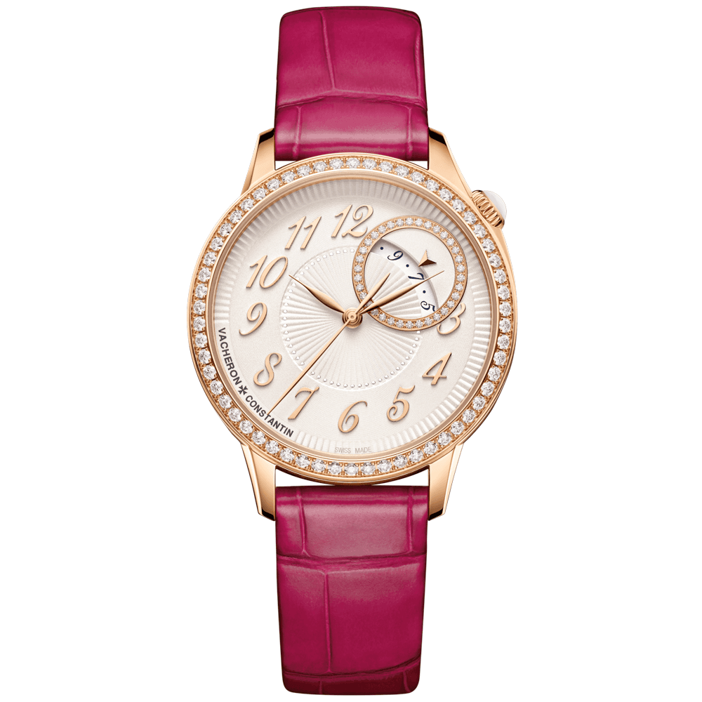 Egerie 18ct Pink Gold Diamond Bezel Strap Watch