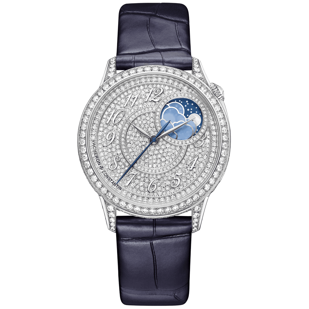 Egerie Moon Phase 37mm 18ct White Gold Strap Watch