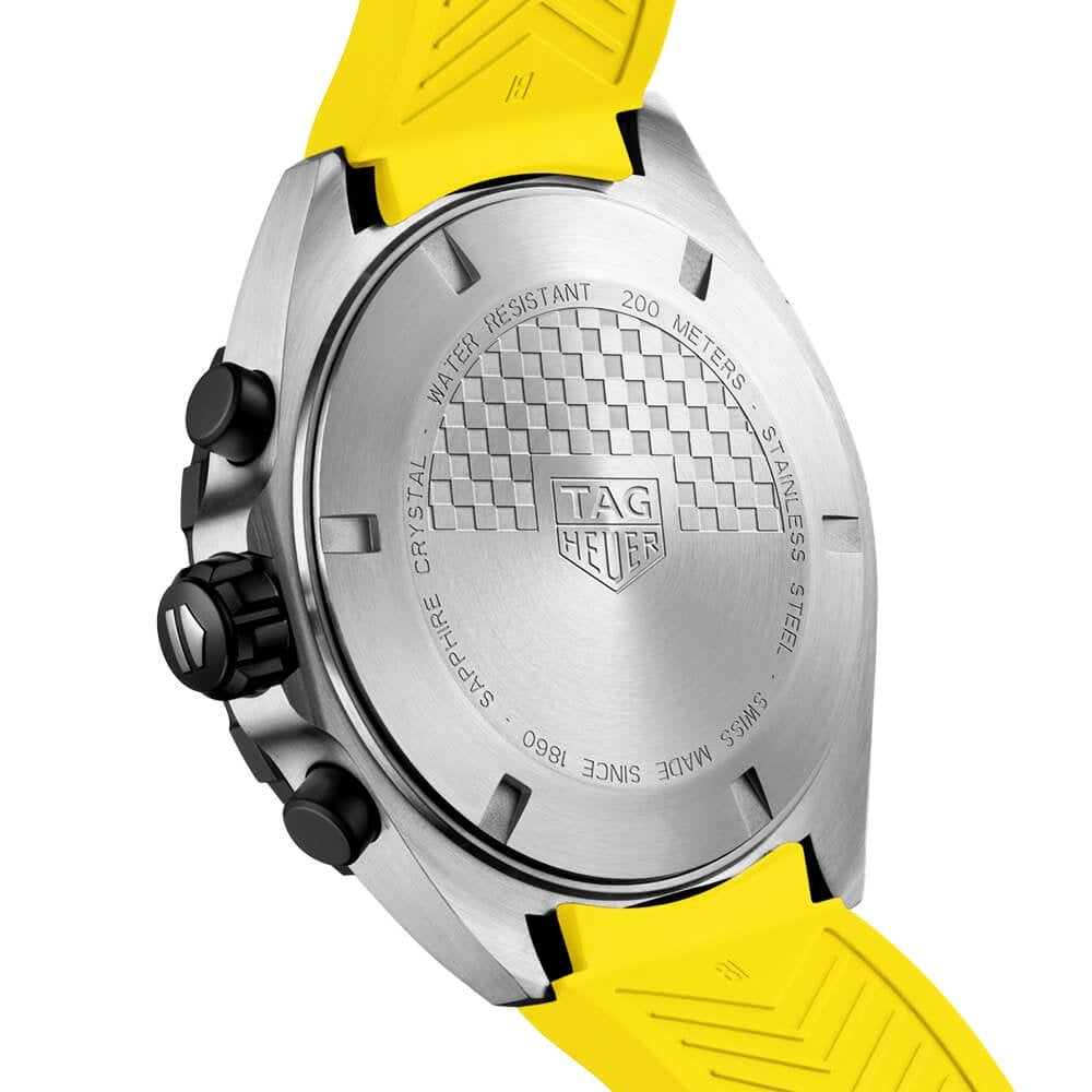 Formula 1 43mm Yellow Dial Men's Rubber Strap Chronograph Watch