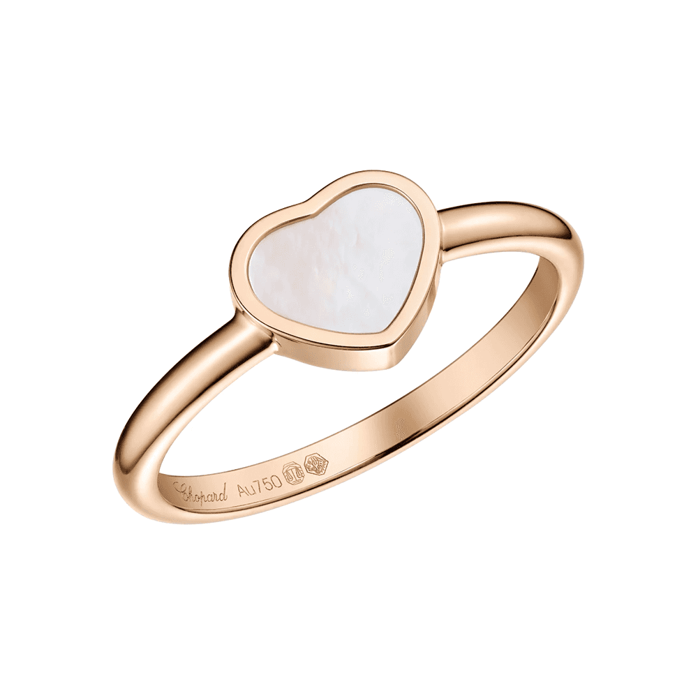18ct Rose Gold My Happy Hearts Mother Of Pearl Ring