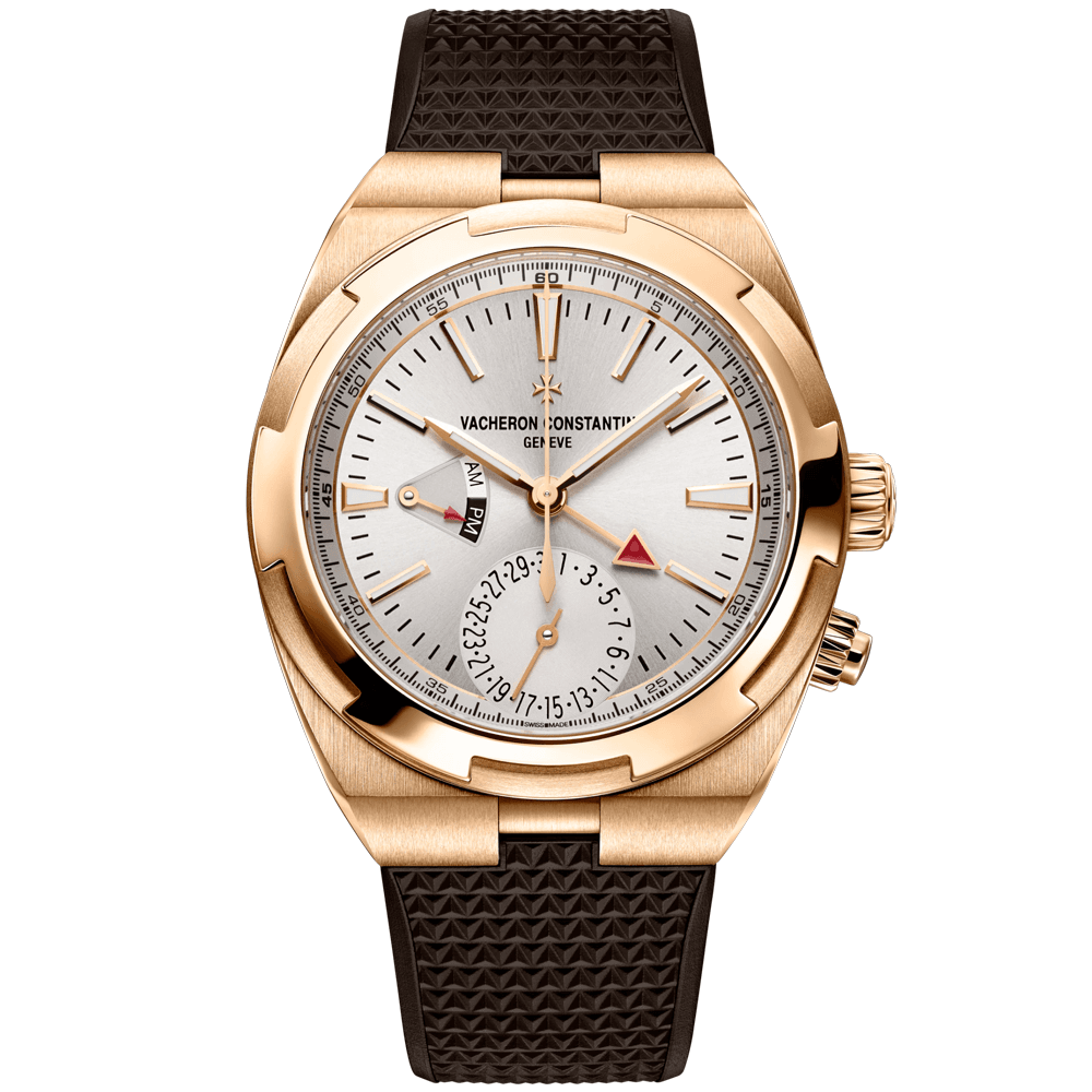 Overseas Dual Time 18ct Pink Gold Strap Watch