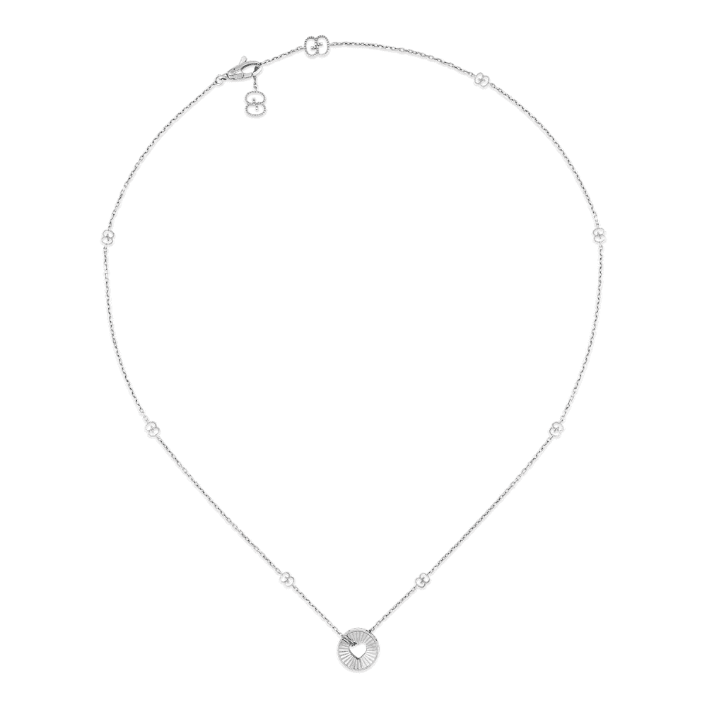 Icon 18ct White Gold Open Heart Necklace
