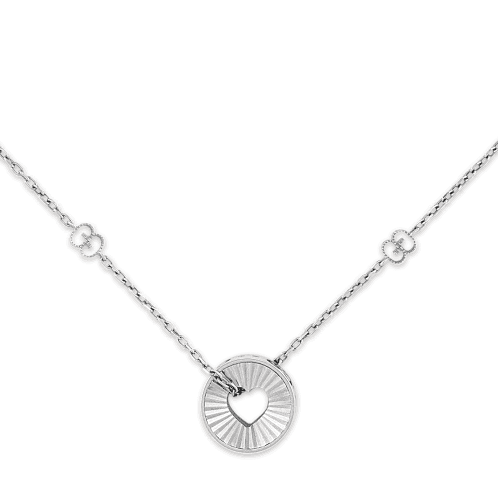 Icon 18ct White Gold Open Heart Necklace