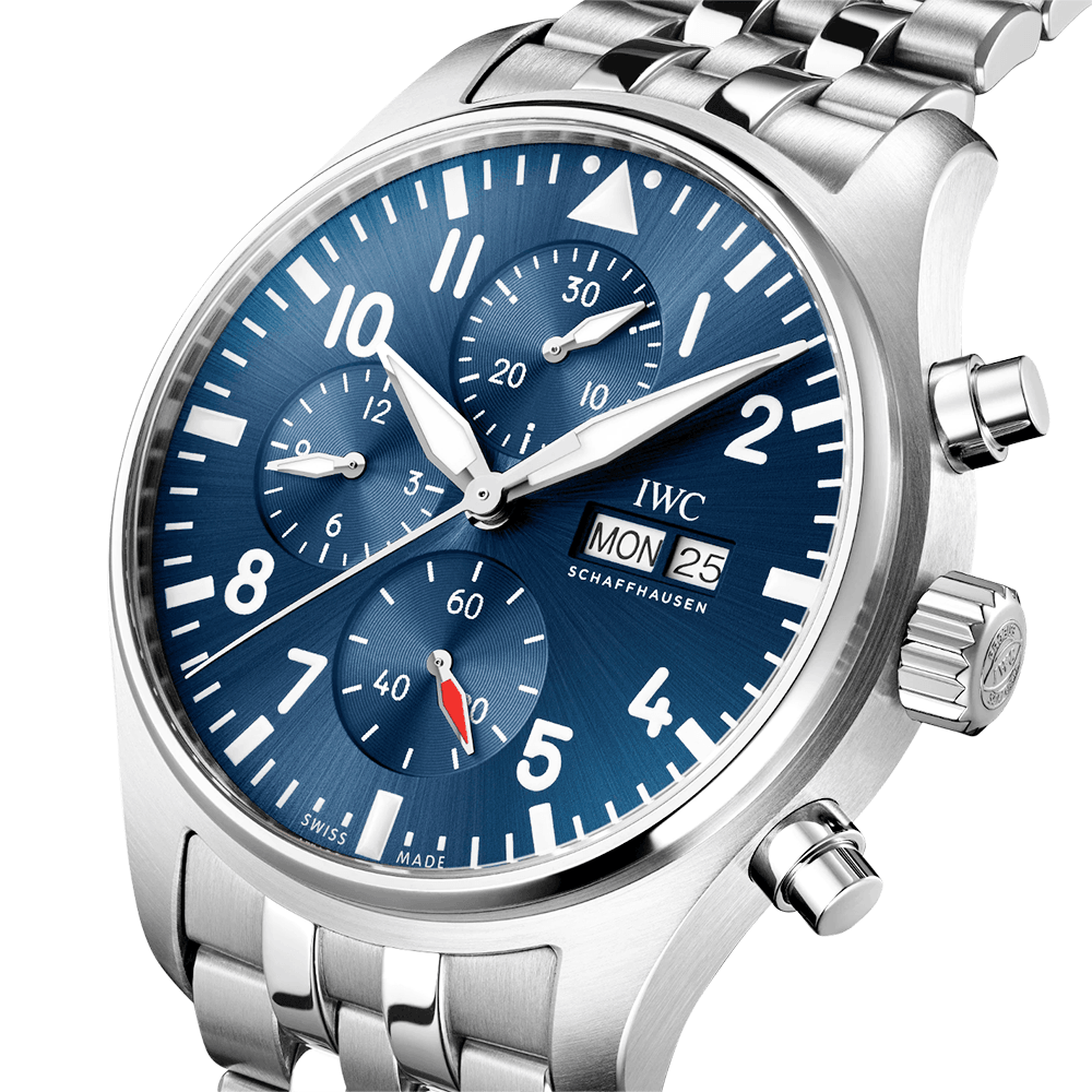 Pilot's 43mm Blue Dial Chronograph Men's Bracelet Watch