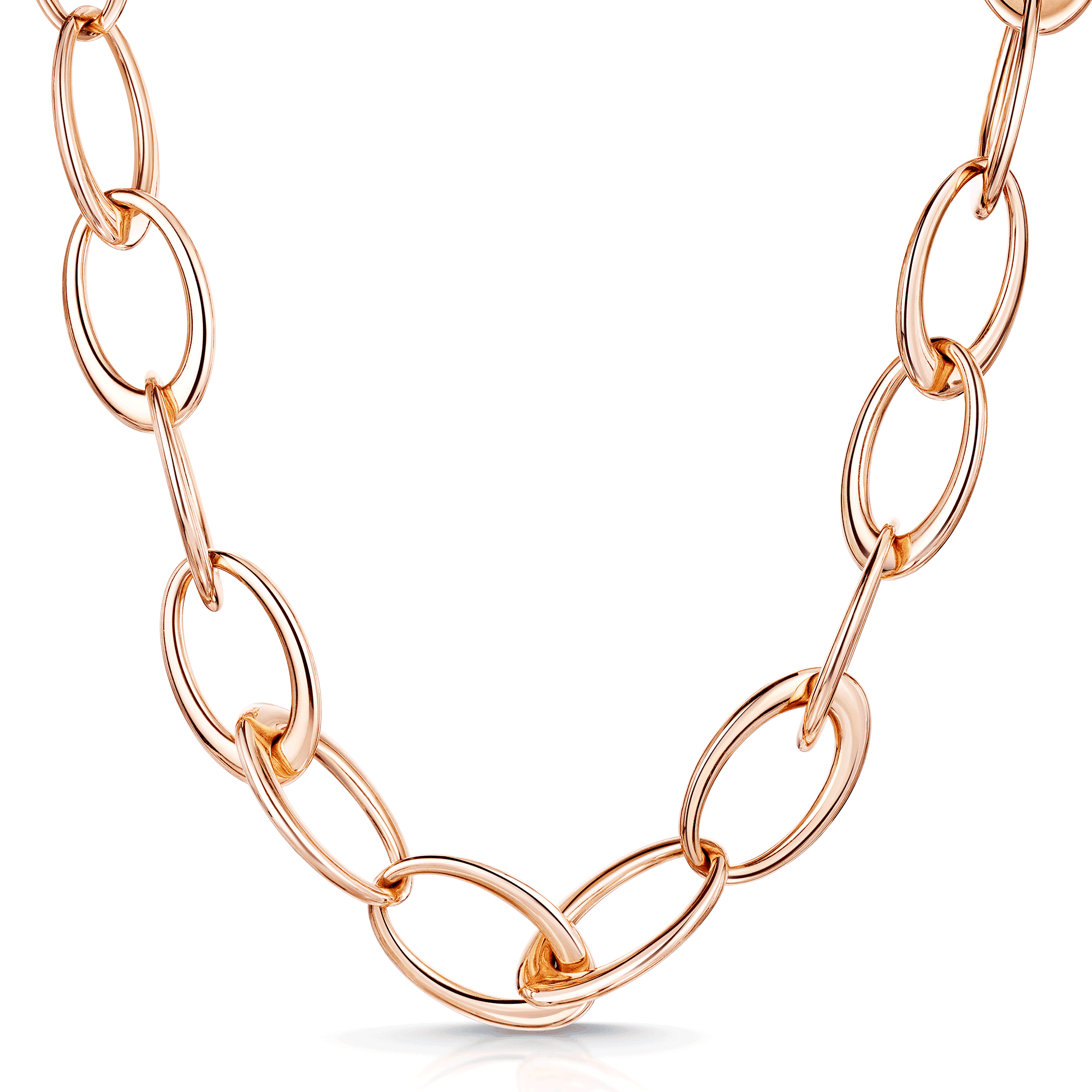 18ct Rose Gold Ellipse Collection Open Link Necklace