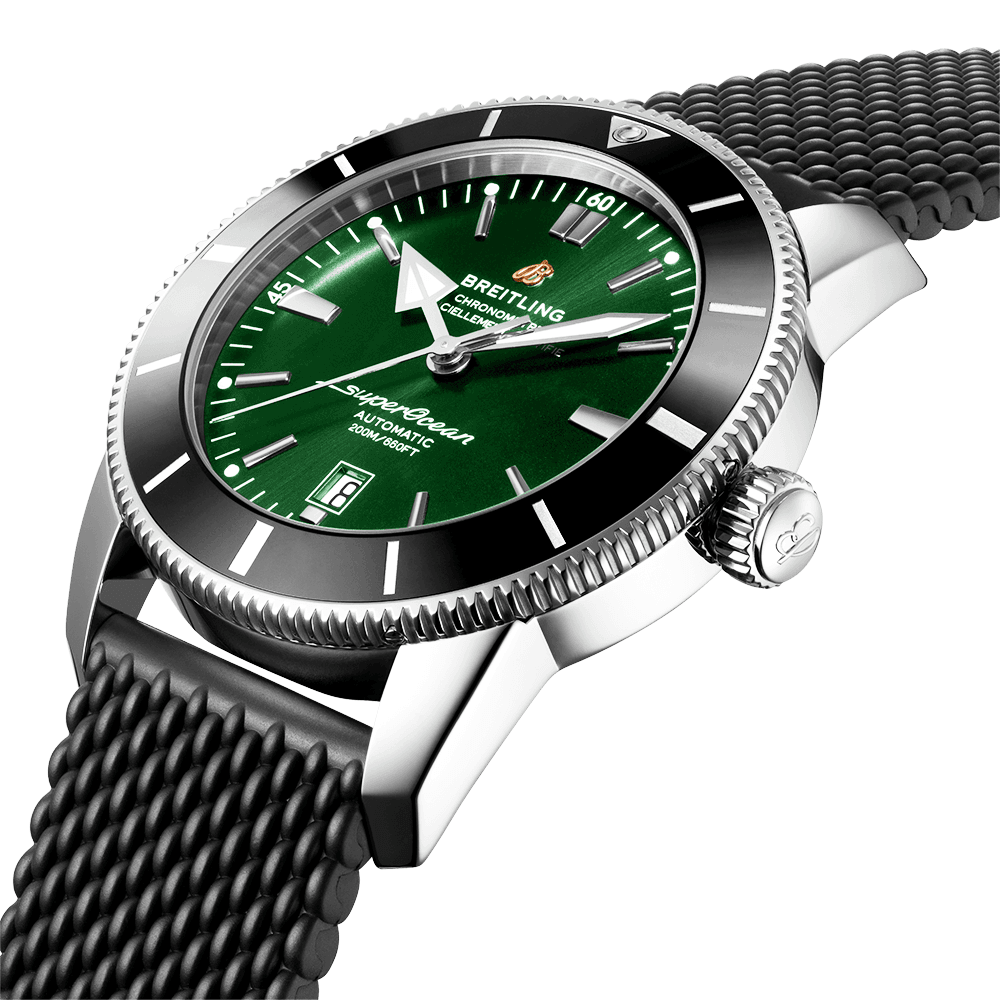 Superocean Heritage II 46mm Green Dial Men's Automatic Strap Watch