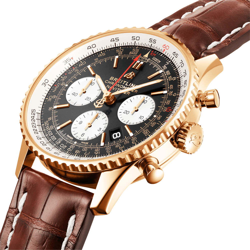 Navitimer 18ct Red Gold 43mm Black Dial Men's Chronograph Watch