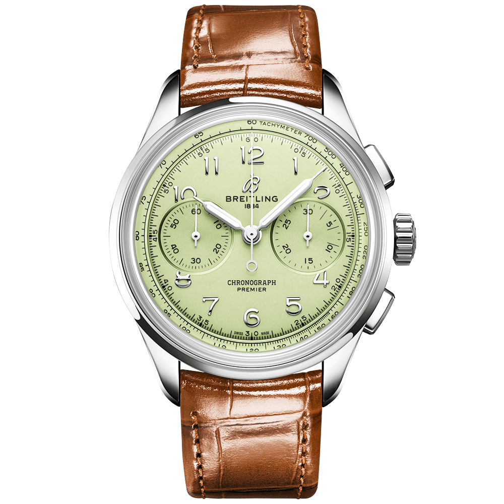 Premier B09 42mm Pistachio Green Dial Men's Automatic Chronograph Watch