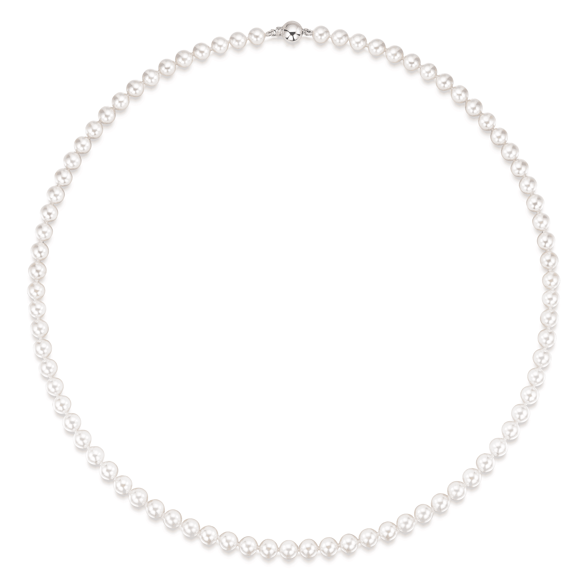 Akoya 5-5.5mm Pearl Necklet with 18ct White Gold Ball Clasp