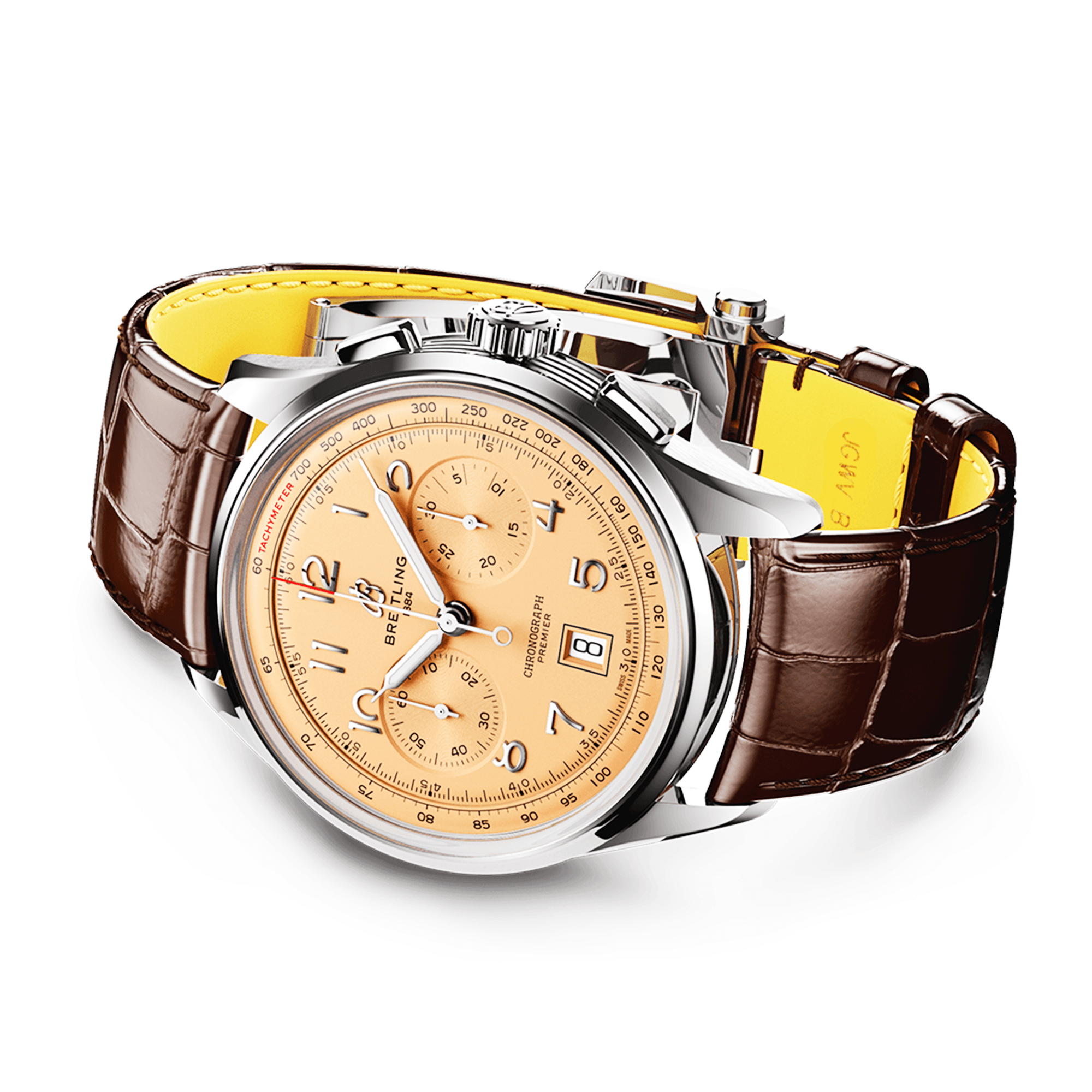 Premier B01 42mm Copper Dial Men's Automatic Chronograph Strap Watch