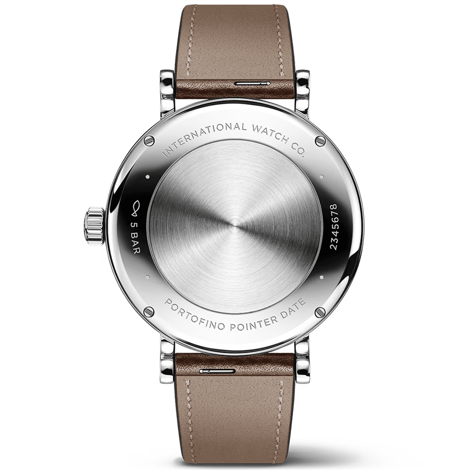 Portofino Pointer Date 39mm Silver/Rose Dial Leather Strap Watch