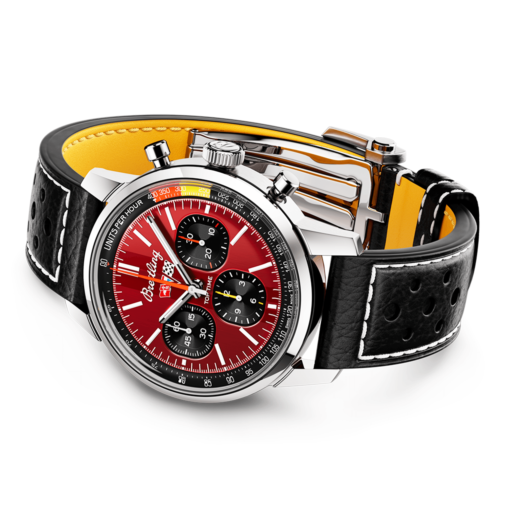 Top Time B01 Chevrolet Corvette 41mm Red Dial Automatic Strap Watch