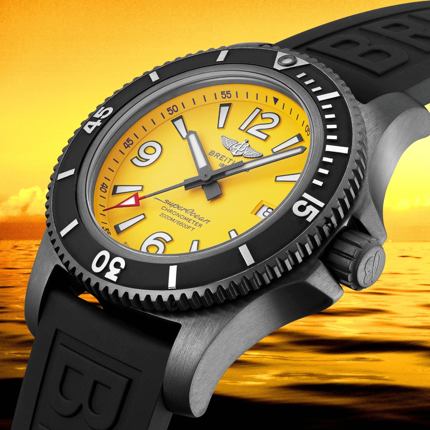 WOTW: Breitling Superocean 46mm Blacksteel Yellow Dial Watch